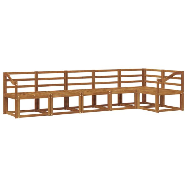 vidaXL Set vanjskih sofa 6 pcs Prirodna Čvrsto drvo akacije