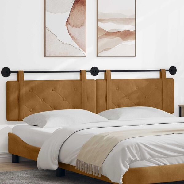 vidaXL Držeće uzglavlje Zidne Smeđa 210 x 55 x 5 cm Bar&scaron;un