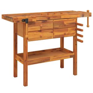 vidaXL Radni stol s ladicama i &scaron;kripcima 124x52x83 cm od drva bagrema