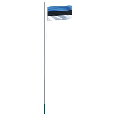 vidaXL Estonska zastava s aluminijskim stupom 6,2 m