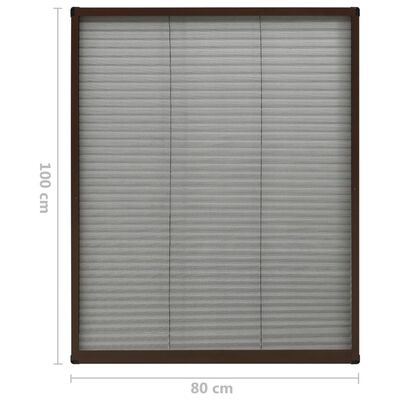 vidaXL Zaslon protiv insekata za prozore aluminijski smeđi 80 x 100 cm