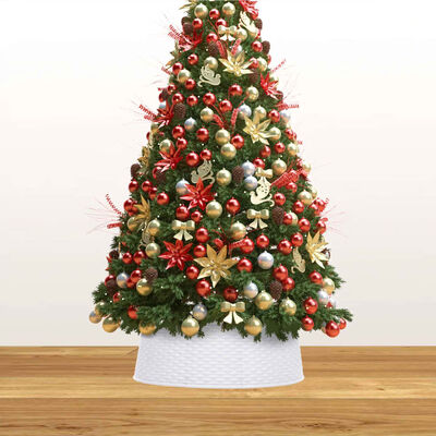 vidaXL Podloga za božićno drvce bijela Ø 65 x 19,5 cm
