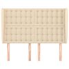 vidaXL Uzglavlje s u&scaron;ima krem 147x23x118/128 cm od tkanine