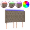vidaXL LED uzglavlje smeđesivo 163 x 16 x 118/128 cm od tkanine