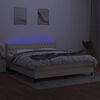 vidaXL Krevet box spring s madracem LED krem 160x200 cm od tkanine