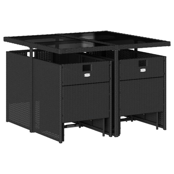 vidaXL 9-dijelni vrtni blagovaonski set od poliratana s jastucima bež