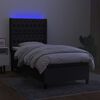 vidaXL Krevet box spring s madracem LED crni 90x200 cm od tkanine