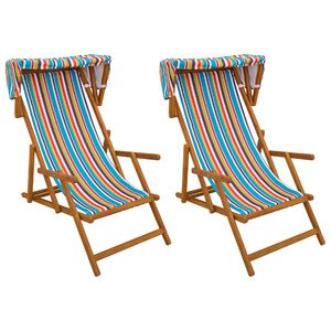 vidaXL Ležaljka 2 pcs 3 Pozicija Čvrsto drvo eukaliptusa &Scaron;areni