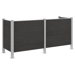 vidaXL Ograda za kante za smeće Siva 237 x 85 x 115 cm Aluminij i WPC