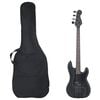 vidaXL Električna bas gitara za početnike s torbom crna 4/4 46 "