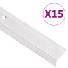 vidaXL Rubnjaci za stepenice L-oblik 15 kom aluminijski 100 cm srebrni