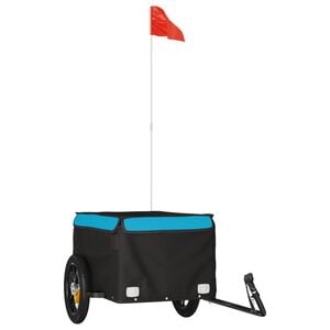 vidaXL Prikolica za bicikl crno-plava 30 kg željezna