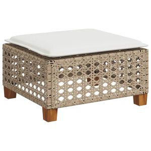 vidaXL Vrtni stolac s jastukom bež 63,5x56x32 cm poliratan