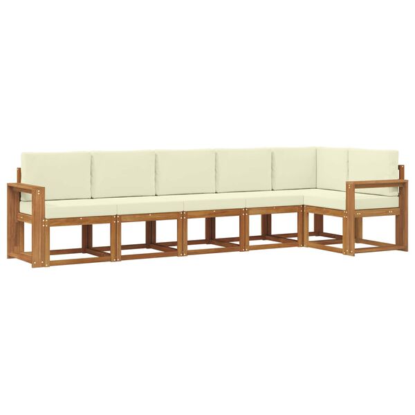 vidaXL Set vanjskih sofa s jastukom 6 pcs Prirodna i krem