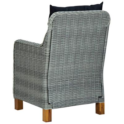 vidaXL Vrtne stolice s jastucima 2 kom od poliratana svjetlosive