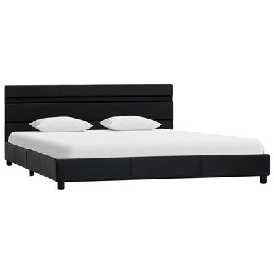 vidaXL Okvir za krevet od umjetne kože s LED svjetlom crni 140x200 cm