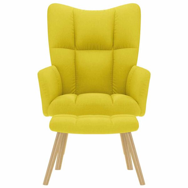 vidaXL Stolica za opuštanje s tabureom za noge svjetložuta tkanina