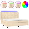 vidaXL Krevet box spring s madracem LED krem 200x200 cm od tkanine