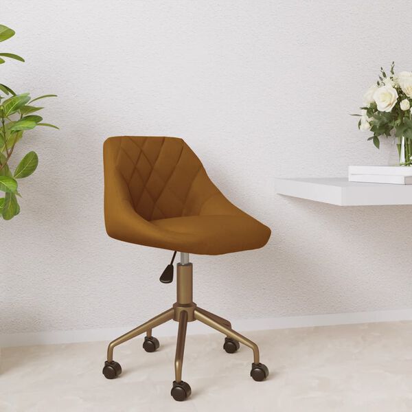 vidaXL Okretna blagovaonska stolica smeđa bar&scaron;unasta