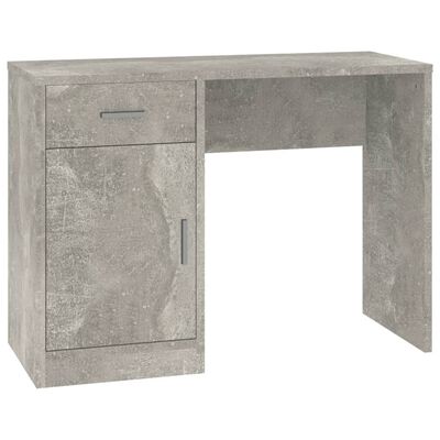 vidaXL Radni stol s ladicom i ormarićem boja betona 100x40x73cm drveni