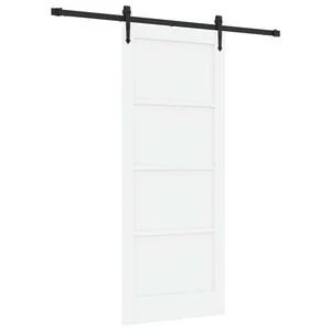 vidaXL Klizna vrata ORKDAL Bijela i crna 83 x 202 cm Masivna borovina