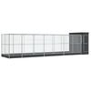 vidaXL Kavez za ptice s produžetkom srebrni 830x203x216 cm čelični
