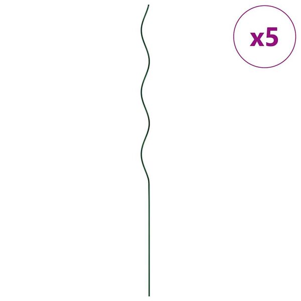 vidaXL Podr&scaron;ka za biljke 5 pcs Zelena 110 x 0.6 x 0.6 cm Čelik