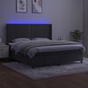 vidaXL Krevet box spring s madracem LED tamnosivi 180x200 cm bar&scaron;un