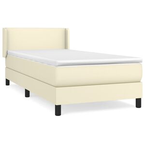 vidaXL Krevet s oprugama i madracem krem 80 x 200 cm od umjetne kože