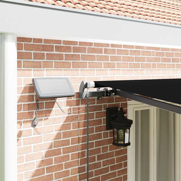 vidaXL Skrovita tenda S LED lampica Crna 600 &times;300 cm tkanina