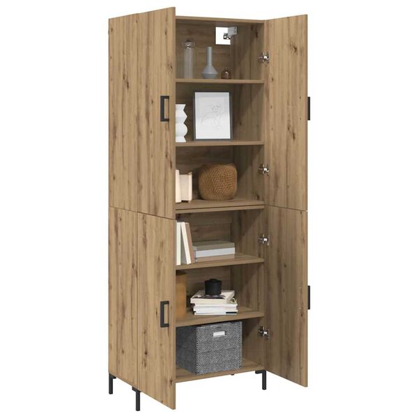 vidaXL Highboard hrast artisan 69,5 x 34 x 180 cm Konstruirano drvo