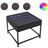 vidaXL Stolić za kavu s beskonačnim LED svjetlima crni 50x50x41 cm