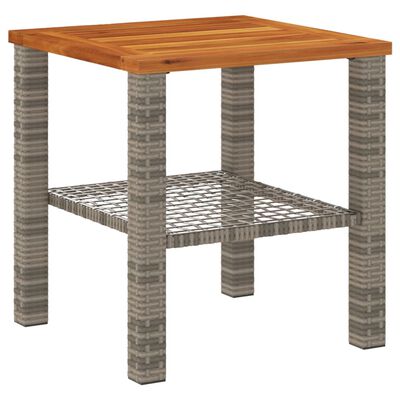 vidaXL Vrtni stol sivi 40x40x42 cm od poliratana i bagremovog drva