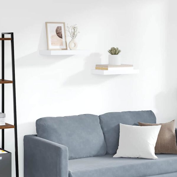 vidaXL Plutajuće zidne police 2 kom bijele 40 x 23 x 3,8 cm MDF