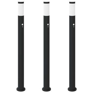 vidaXL Stupić sa senzorom 3 kom 110 cm nehrđajući čelik IP44