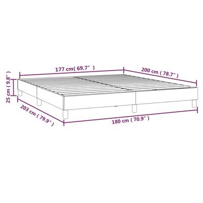 vidaXL Okvir za krevet smeđesivi 180x200 cm od tkanine