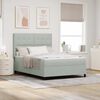 vidaXL LED Box Spring Krevet Svijetlo siva 140 x 200 cm tkanina