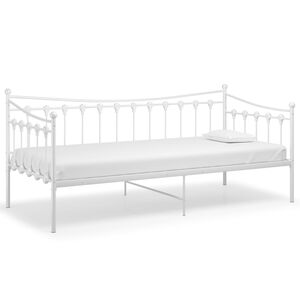 vidaXL Okvir za krevet na razvlačenje bijeli metalni 90 x 200 cm