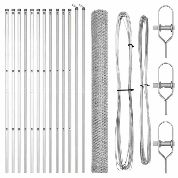vidaXL Stup za ogradu Srebrno 25 x 1,5 m (mreža 13 mm) Čelik