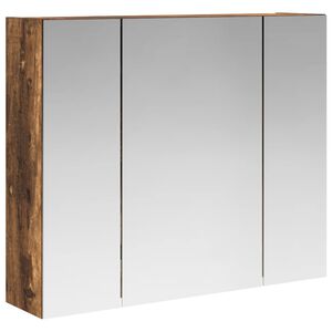 vidaXL Kupaonski ormar s ogledalom Dimljeni hrast 60 x 14,5 x 50 cm