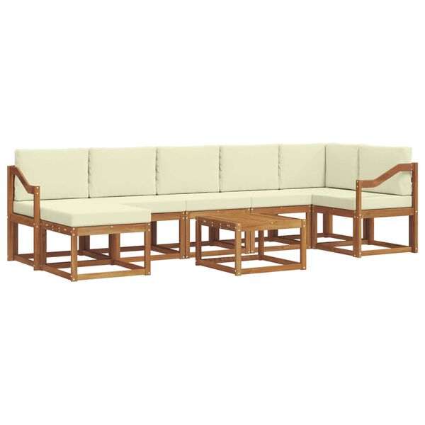 vidaXL Set vanjskih sofa s jastukom 8 pcs Prirodna i krem