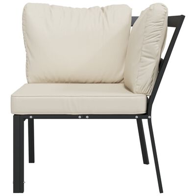 vidaXL Vrtna stolica s jastucima boje pijeska 76 x 76 x 79 cm čelična