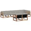 vidaXL Set vanjskih sofa 8 kom. Prirodna i svijetlo siva
