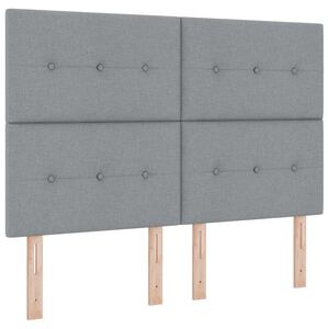 vidaXL LED Box Spring Krevet Svijetlo siva 140 x 200 cm tkanina