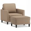 vidaXL Fotelja s tabureom boja cappuccina 60 cm od umjetne kože