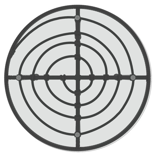 vidaXL Blagovaonski stol crni Ø55 cm od kaljenog stakla i čelika