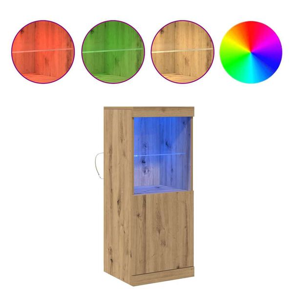 vidaXL LED komoda Umjetnički hrast 41 x 37 x 100 cm Konstruirano drvo