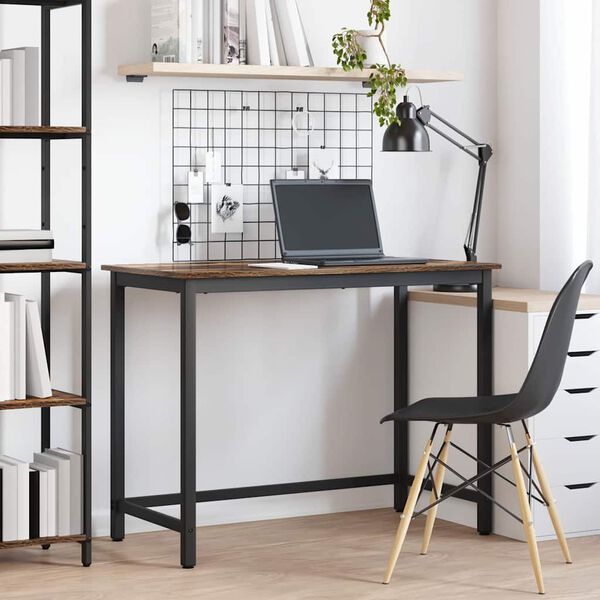 vidaXL stol Dimljeni hrast 80 x 50 x 76,5 cm Inženjerska drva i čelik