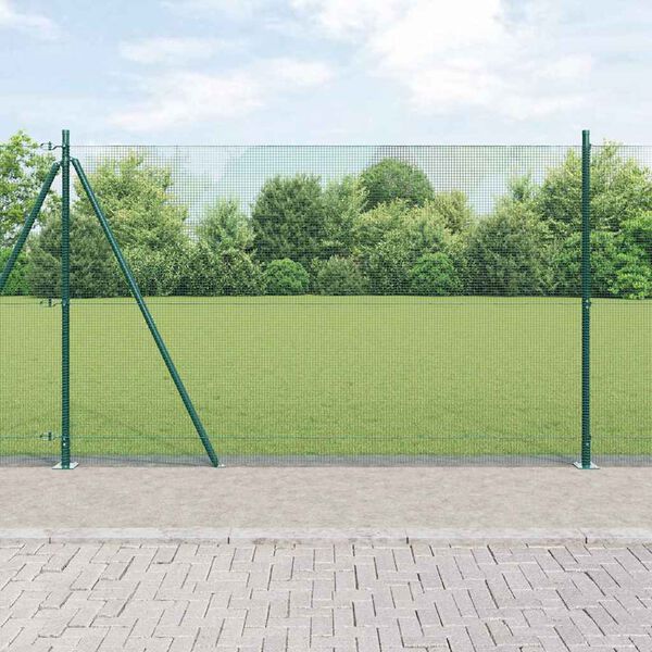 vidaXL Stup za ogradu Zelena 50 x 1,5 m (12 x 12 mm mreža) Čelik i PVC