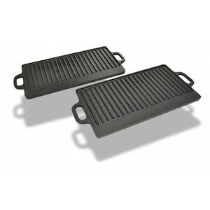 vidaXL Grill Tava s Dva Lica 2 kom Lijevano Željezo 38x23 cm